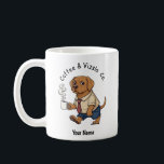 Funny Vizsla Dog Business Suit Coffee  コーヒーマグカップ<br><div class="desc">Celebrate your love of dogs and your sense of humor with this unique cartoon-style mug featuring your favorite canine companion. This design tells the story of a "working dog" in a distinctive way, showcasing a stylish puppy ready to start his day with a bow tie and a hot cup of...</div>