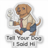 Funny Vizsla Dog Business Suit Coffee シール (正面)