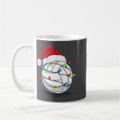 Funny Volleyball Ball Christmas Graphics Lights Lo コーヒーマグカップ (左)