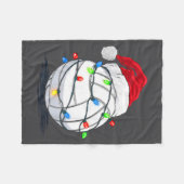 Funny Volleyball Ball Christmas Graphics Lights Lo フリースブランケット (正面(横))