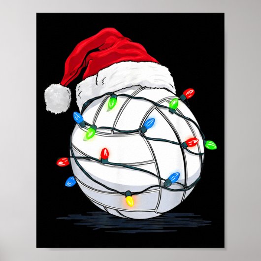 Funny Volleyball Ball Christmas Graphics Lights Lo ポスター (正面)