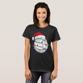 Funny Volleyball Ball Christmas Graphics Lights Lo Tシャツ (正面フル)