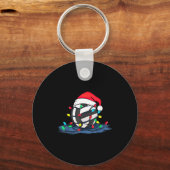 Funny Volleyball Christmas Graphics Lights Lover P キーホルダー (正面)
