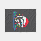Funny Volleyball Christmas Graphics Lights Lover P フリースブランケット (正面(横))