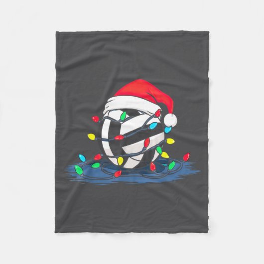Funny Volleyball Christmas Graphics Lights Lover P フリースブランケット (正面)
