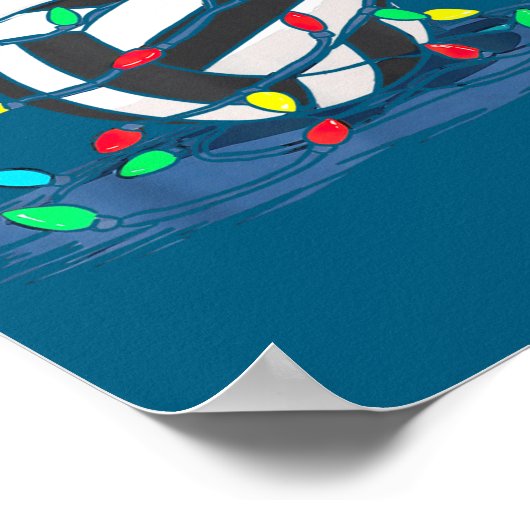 Funny Volleyball Christmas Graphics Lights Lover P ポスター (角)