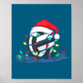 Funny Volleyball Christmas Graphics Lights Lover P ポスター (正面)