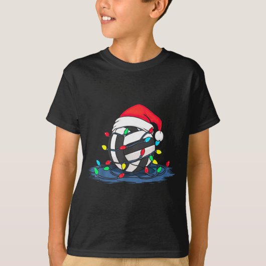 Funny Volleyball Christmas Graphics Lights Lover P Tシャツ (正面)