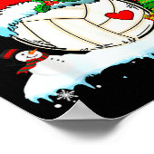 Funny Volleyball Christmas Reindeer Santa Hat Ligh ポスター (角)
