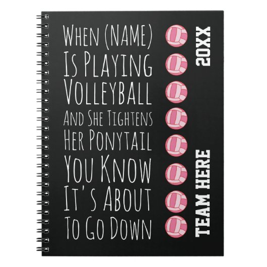 Funny Volleyball Team Player Gifts For Her Girls ノートブック (正面)