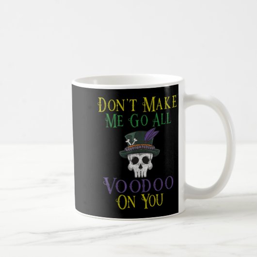 Funny Voodoo Quote - Witch Doctor Skull Mardi Gras コーヒーマグカップ (右)
