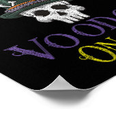 Funny Voodoo Quote - Witch Doctor Skull Mardi Gras ポスター (角)