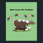Funny vultures humour cartoon ポスター<br><div class="desc">These funny vultures are waiting for a meal. Drawn in silly cartoon style.</div>