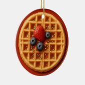 Funny Waffle Ornament – Personalized Gift Idea セラミックオーナメント (右)