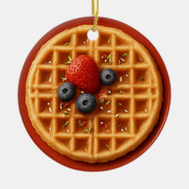Funny Waffle Ornament – Personalized Gift Idea セラミックオーナメント