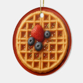 Funny Waffle Ornament – Personalized Gift Idea セラミックオーナメント (左)