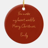Funny Waffle Ornament – Personalized Gift Idea セラミックオーナメント (裏面)