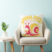 Funny Wanna Race? Snail Ironic Humor Throw Pillow クッション (椅子)