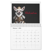 Funny Warrior Dog Lovers 2026 Wall Calendar カレンダー (2月 2026)