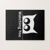 Funny Watching You Cat Cute Minimal ジグソーパズル (横)