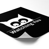 Funny Watching You Cat Cute Minimal ポスター (角)