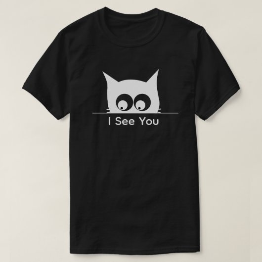 Funny Watching You Cat Cute Minimal Tシャツ (デザイン正面)