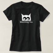 Funny Watching You Cat Cute Minimal Tシャツ (デザイン正面)