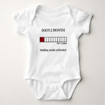 Funny Watercolor Baby Milestone Bodysuit | 2ヶ月