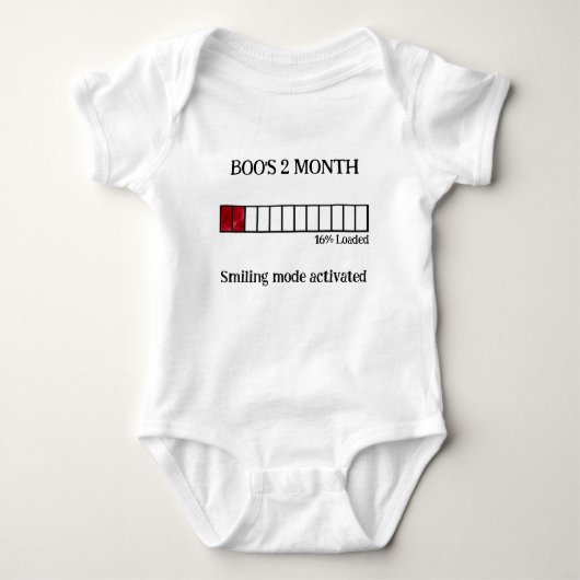Funny Watercolor Baby Milestone Bodysuit | 2ヶ月 ベビーボディスーツ (正面)