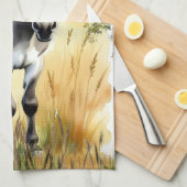 Funny Watercolor Donkey Burro Kitchen Towel キッチンタオル (四つ折り)