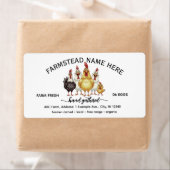 Funny Watercolor Farm Fresh Eggs Carton Label ラベル (インサイチュ)