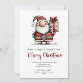 Funny watercolor Santa Christmas greeting card シーズンカード (正面)
