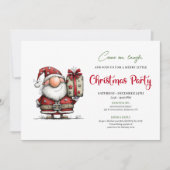Funny watercolor Santa Christmas party invitation 招待状 (正面)