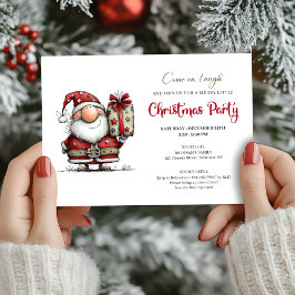 Funny watercolor Santa Christmas party invitation 招待状