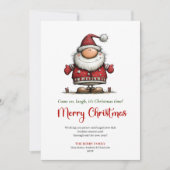 Funny Watercolor Santa Classic Holiday Greeting シーズンカード (正面)
