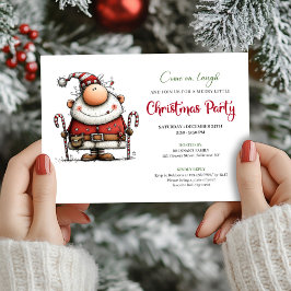 Funny Watercolor Santa Festive Party Invitation 招待状