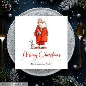Funny Watercolor Santa Whimsical Christmas Napkins スタンダードランチョンナプキン