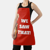 Funny “We Saw That” Santa and Jesus Design エプロン (インサイチュ)