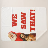 Funny “We Saw That” Santa and Jesus Design シェルパブランケット (正面(横))