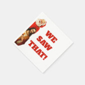 Funny “We Saw That” Santa and Jesus Design スタンダードカクテルナプキン (角)