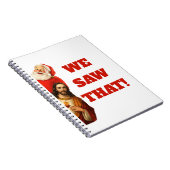 Funny “We Saw That” Santa and Jesus Design ノートブック (右側)
