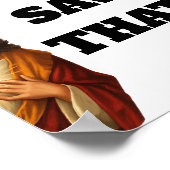 Funny “We Saw That” Santa and Jesus Design ポスター (角)