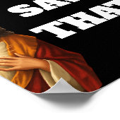 Funny “We Saw That” Santa and Jesus Design ポスター (角)