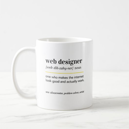 Funny web designer Gift Coffee Mug コーヒーマグカップ (左)
