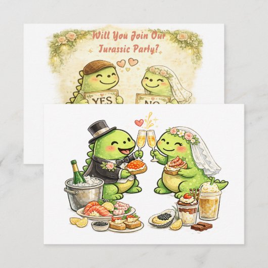 Funny Wedding 出欠カード (正面/裏面)