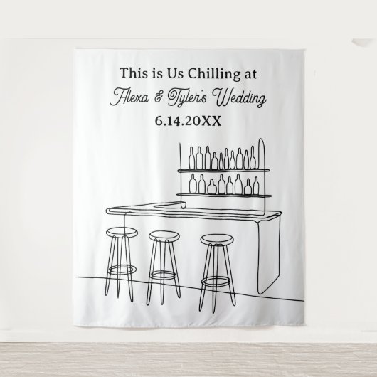 Funny Wedding Backdrop Photo Prop タペストリー (正面)