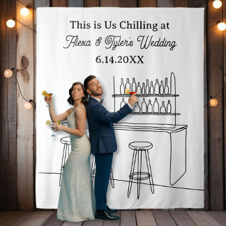 Funny Wedding Backdrop Photo Prop タペストリー
