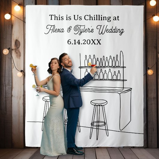 Funny Wedding Backdrop Photo Prop タペストリー
