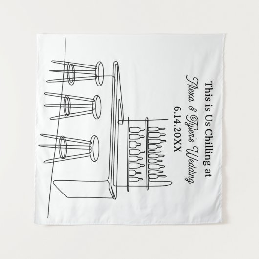 Funny Wedding Backdrop Photo Prop タペストリー (正面(横))