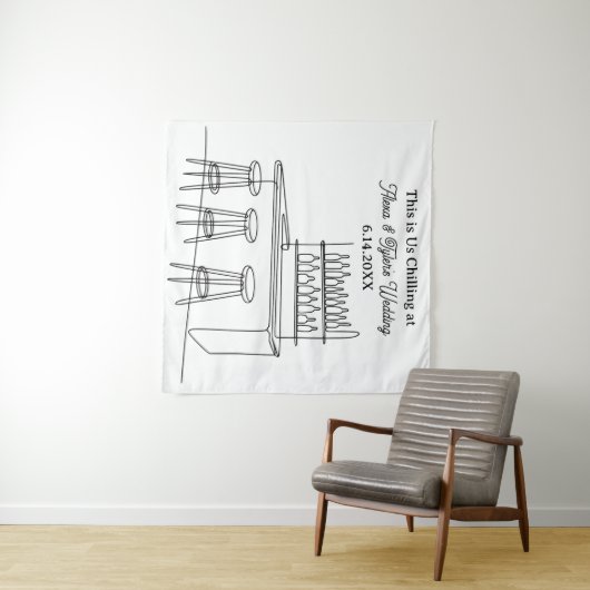 Funny Wedding Backdrop Photo Prop タペストリー (インサイチュ(横))